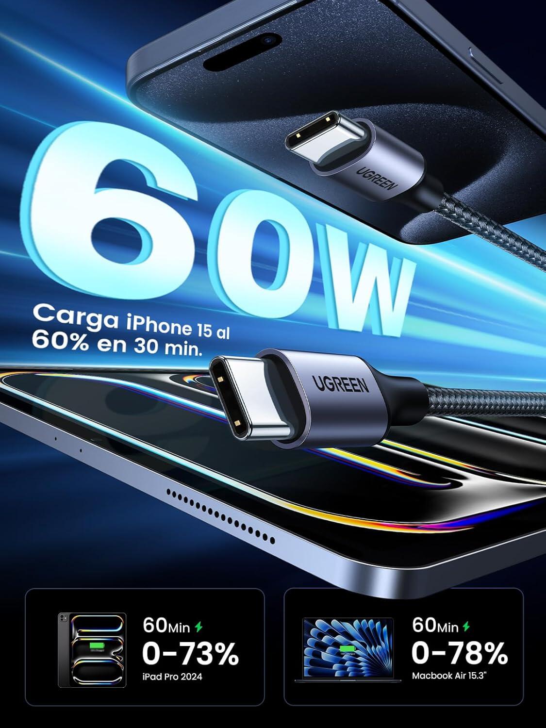 Cable USB C a USB C 60W