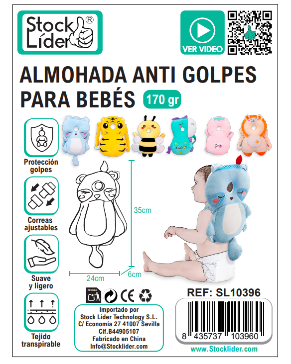 Almohada anti golpes para bebes